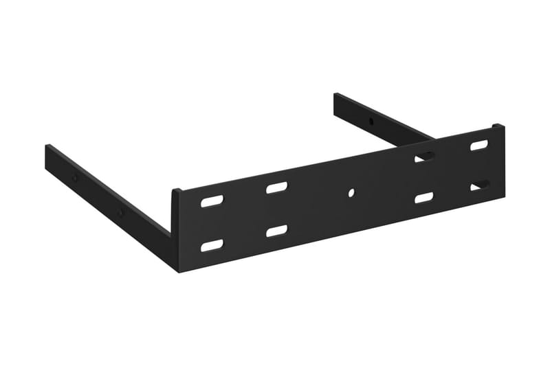 Flytende vegghylle høyglans svart 25x25x3,8 cm MDF - Svart - Hjørnehylle