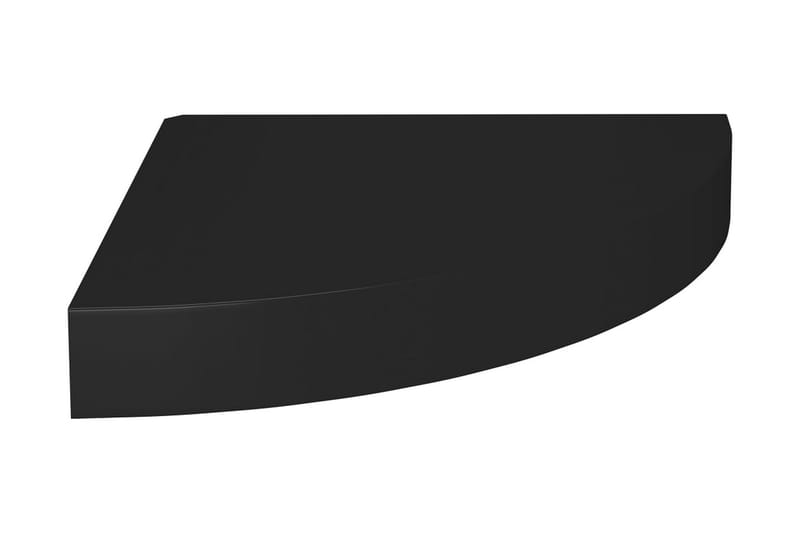 Flytende vegghylle svart 25x25x3,8 cm MDF - Svart - Hjørnehylle