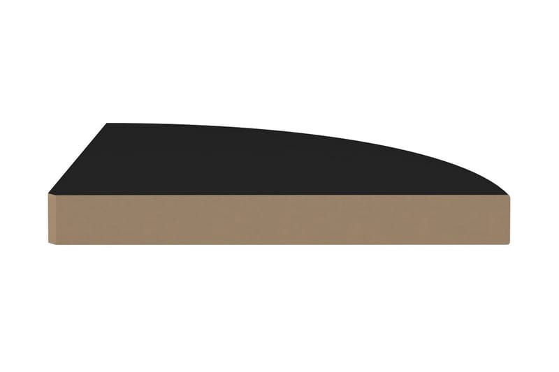 Flytende vegghylle svart 35x35x3,8 cm MDF - Svart - Hjørnehylle