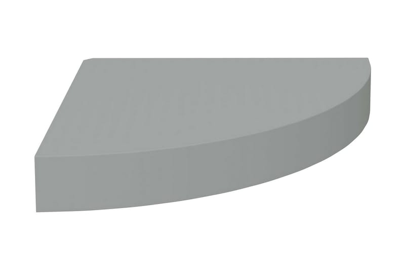 Flytende vegghyller 2 stk grå 25x25x3,8 cm MDF - Grå - Hjørnehylle