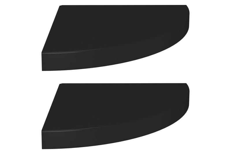 Flytende vegghyller 2 stk svart 35x35x3,8 cm MDF - Svart - Hjørnehylle
