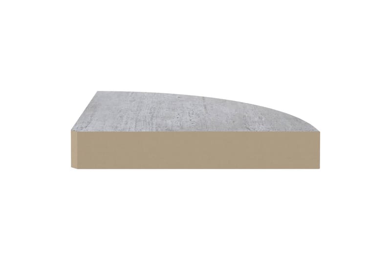 Hjørnehylle vegghengt betonggrå 25x25x3,8 cm MDF - Grå - Hjørnehylle