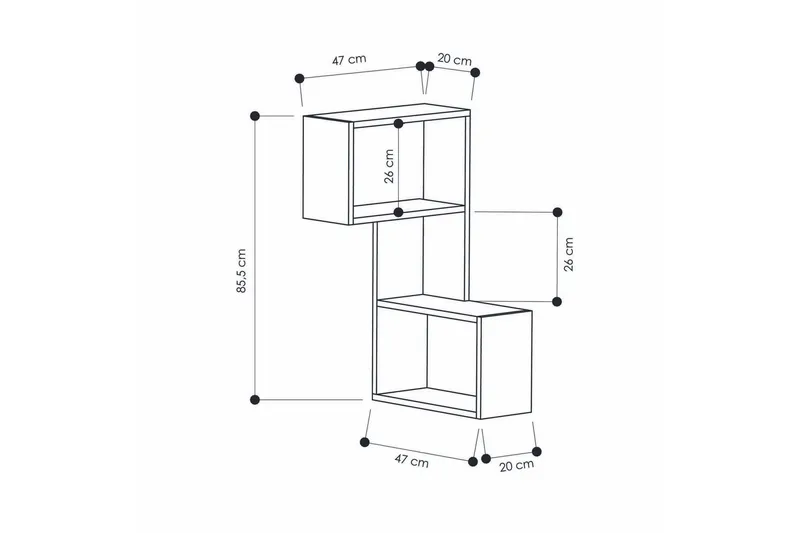 Homitis Bokhylle - Oppbevaring - Hylle - Hjørnehylle