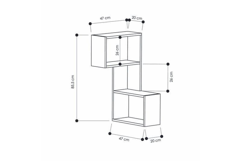Homitis Bokhylle - Oppbevaring - Hylle - Hjørnehylle