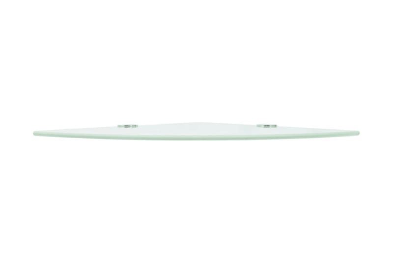 Hjørnehylle med kromstøtter hvitt glass 35x35 cm - Hvit - Hjørnehylle