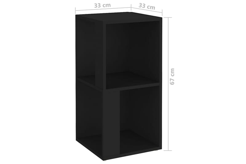 Hjørneskap svart 33x33x67 cm sponplate - Svart - Hjørnehylle