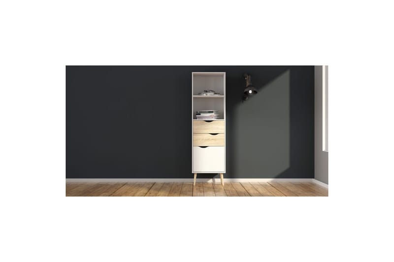 Hostafranc Bokhylle 50,2 cm - Hvit - Oppbevaring - Hylle - Bokhylle