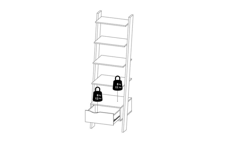 Hostafranc Bokhylle 55,1 cm i Eik - Hvit - Oppbevaring - Hylle - Bokhylle