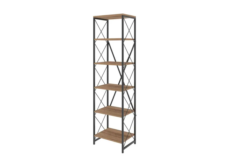 Hyler NO_BRAND Bokhylle Suadiye Atlantic Pine / Svart Grey Colored Wood, Svart