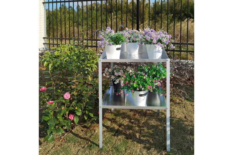 Drivhushylle 56x56x92 cm - Sølv - Oppbevaring - Hylle - Hagehylle