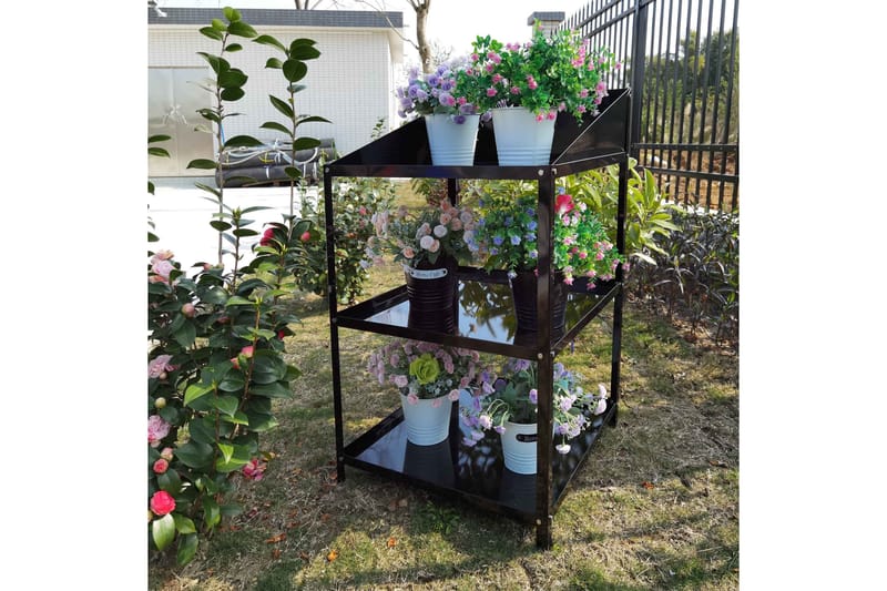 Drivhushylle 56x56x92 cm, Svart