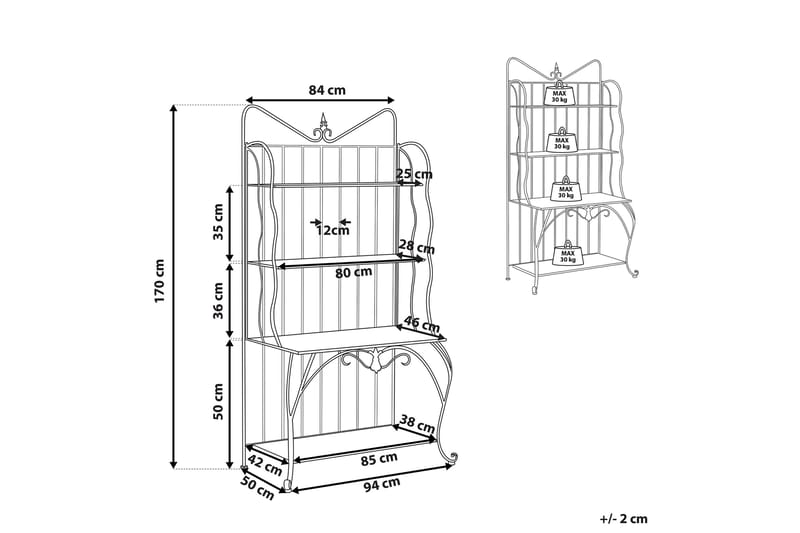 Plantehylle 4 hyller metall lyst beige PAVONA - Beige - Oppbevaring - Hylle - Hagehylle