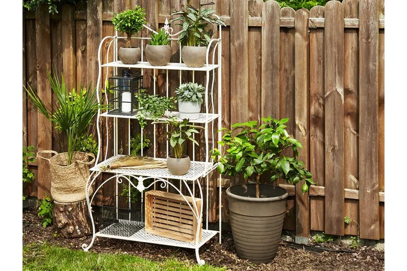 Plantehylle 4 hyller metall lyst beige PAVONA - Beige - Oppbevaring - Hylle - Hagehylle