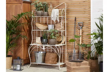 Plantehylle 4 hyller metall lyst beige PAVONA - Beige - Oppbevaring - Hylle - Hagehylle