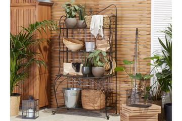 Plantehylle 4 hyller metall svart PAVONA - Svart - Oppbevaring - Hylle - Hagehylle