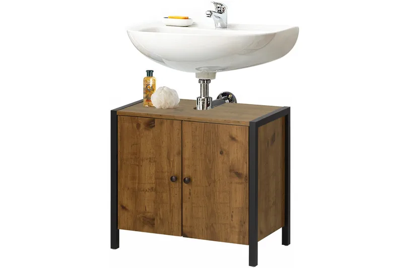 Brayden Tvättställ 60 cm - Brun/Svart - Oppbevaring - Oppbevaring til baderom - Servantskap & kommode