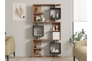 Icardi Bokhylle 90 cm - Brun/Antrasitt - Oppbevaring - Hylle - Bokhylle