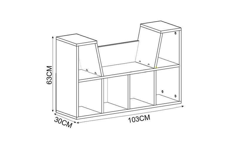 Kylen Bokhylle 103 cm - Valnøtt - Oppbevaring - Hylle - Bokhylle