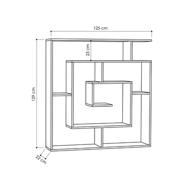 Labirent Bokhylle 125 cm - Antrasitt - Oppbevaring - Hylle - Bokhylle