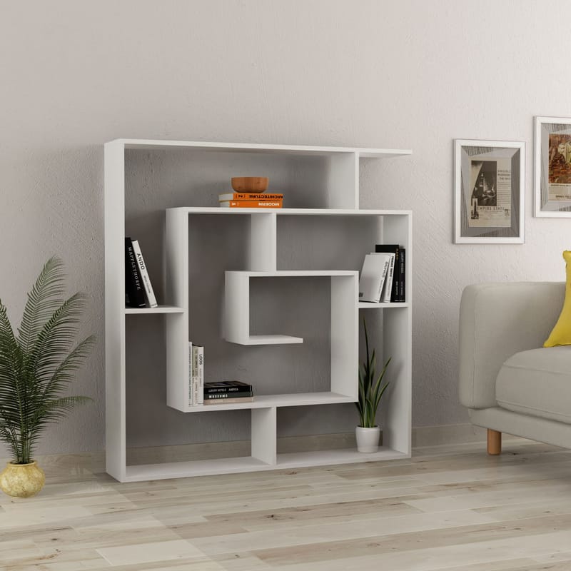 Labirent Bokhylle 125 cm - Hvit - Oppbevaring - Hylle - Bokhylle