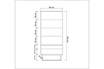 Laxus Bokhylle 80 cm - Beige - Oppbevaring - Hylle - Bokhylle