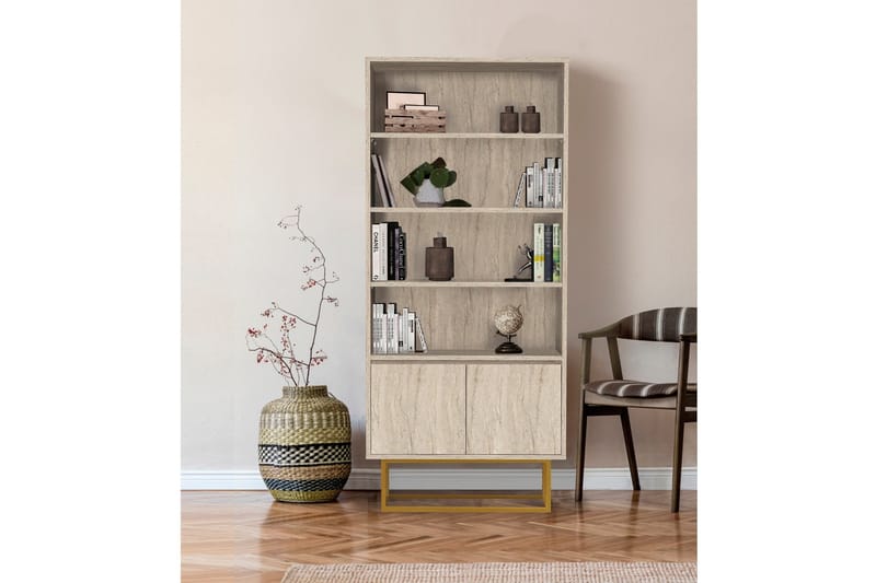 Laxus Bokhylle 80 cm - Beige - Oppbevaring - Hylle - Bokhylle