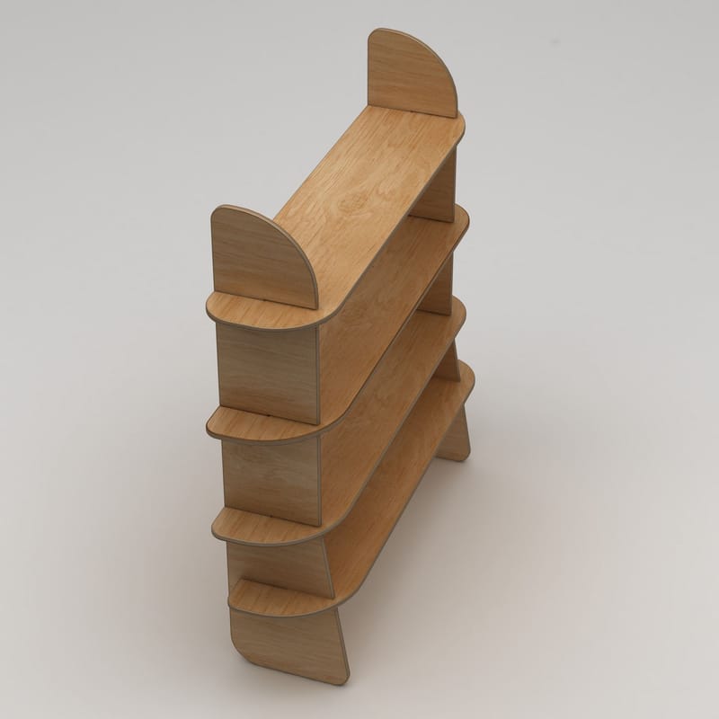 Ledina Bokhylle 150x160 cm - Naturlig tre - Oppbevaring - Hylle - Bokhylle