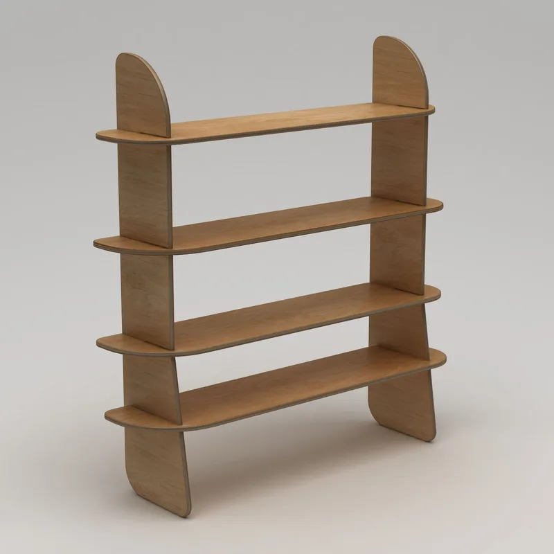 Ledina Bokhylle 150x160 cm, Naturlig tre