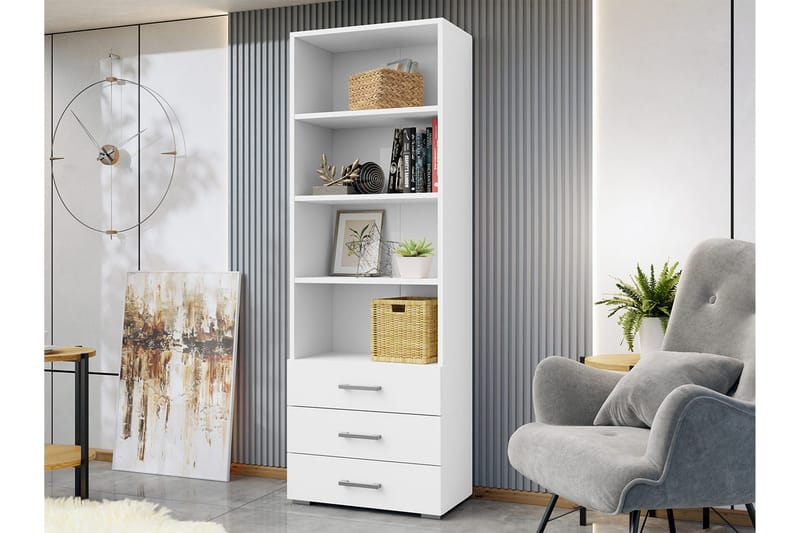 Lindesberg Bokhylle 63 cm - Hvit - Oppbevaring - Hylle - Bokhylle