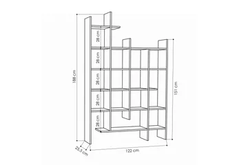MANCO Bokhylle 122 cm - Brun - Oppbevaring - Hylle - Bokhylle