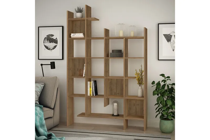 MANCO Bokhylle 122 cm - Brun - Oppbevaring - Hylle - Bokhylle