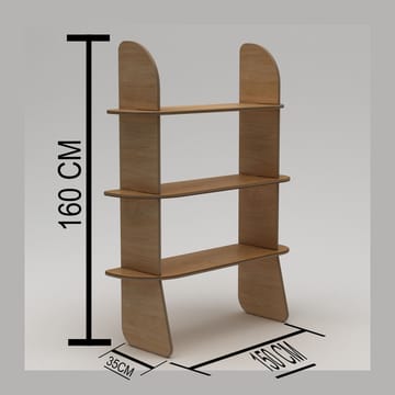 Molira Bokhylle 102x215 cm - Naturlig tre - Oppbevaring - Hylle - Bokhylle