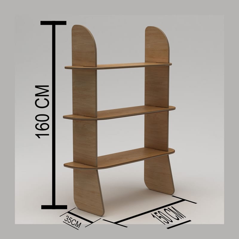 Molira Bokhylle 102x215 cm - Naturlig tre - Oppbevaring - Hylle - Bokhylle