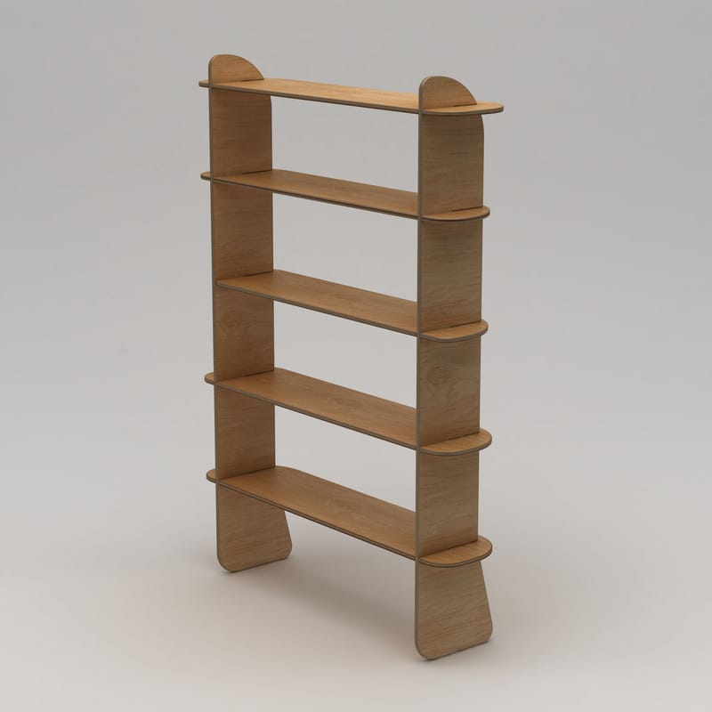 Molira Bokhylle 102x215 cm - Naturlig tre - Oppbevaring - Hylle - Bokhylle