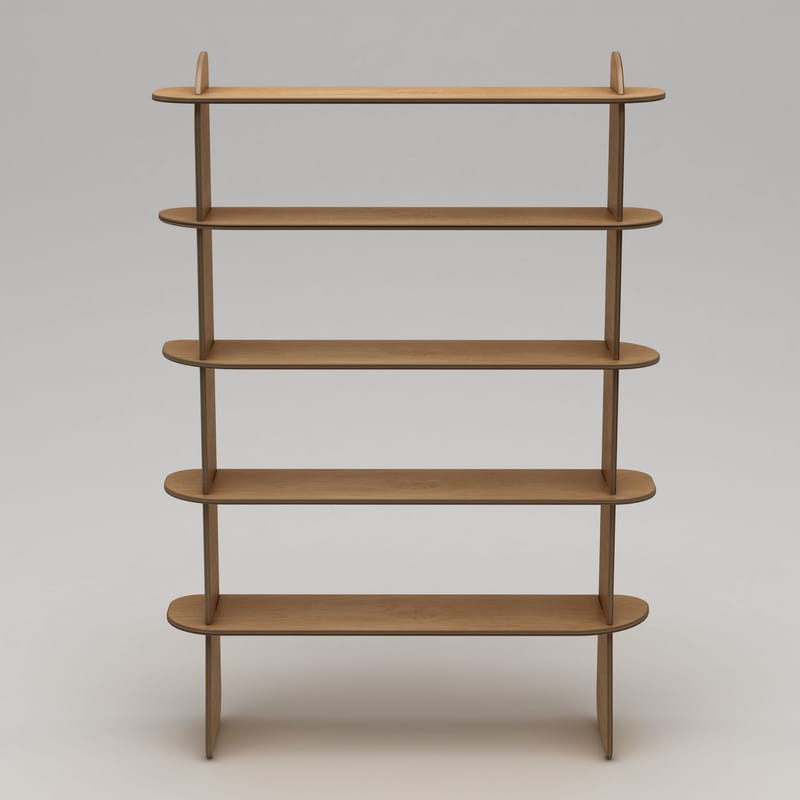 Molira Bokhylle 102x215 cm - Naturlig tre - Oppbevaring - Hylle - Bokhylle