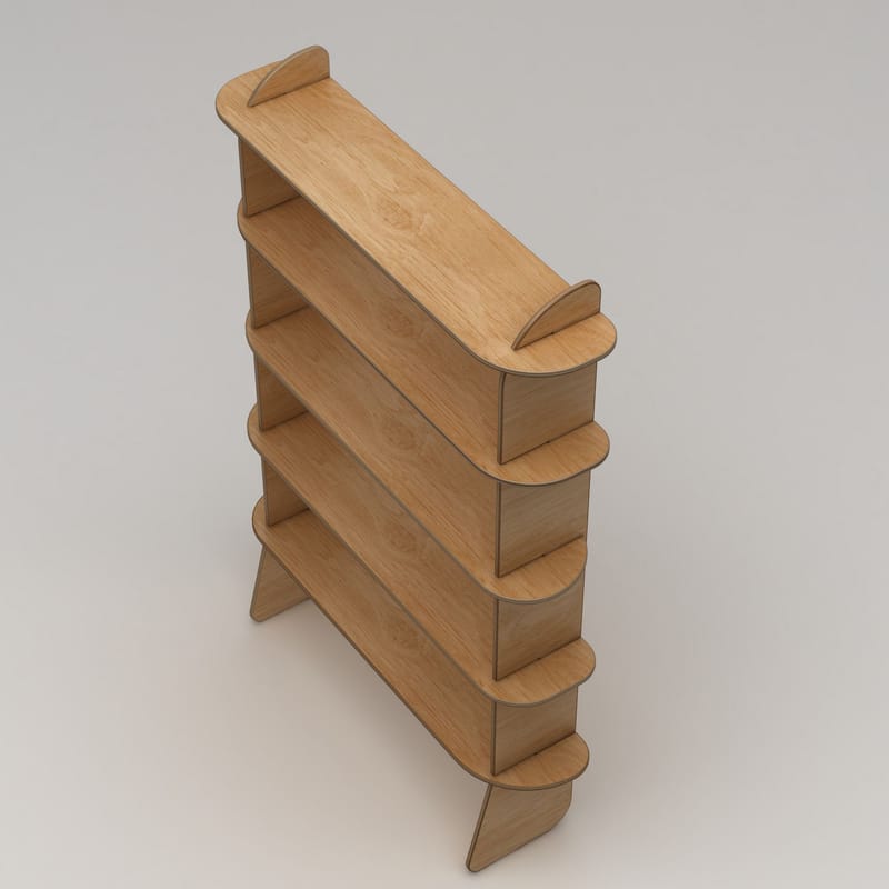 Molira Bokhylle 102x215 cm - Naturlig tre - Oppbevaring - Hylle - Bokhylle