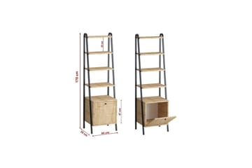 Monaia Bokhylle 44 cm - Eik/Sort - Oppbevaring - Hylle - Bokhylle