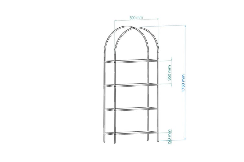 Monaia Bokhylle 80 cm - Sort - Oppbevaring - Hylle - Bokhylle