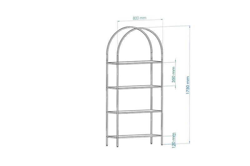 Monaia Bokhylle 80 cm - Sort - Oppbevaring - Hylle - Bokhylle