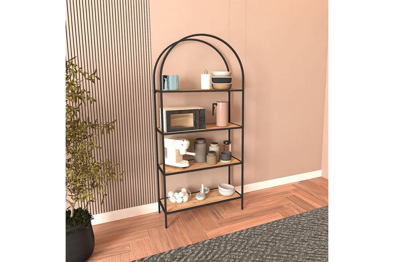 Monaia Bokhylle 80 cm, Sort/Natur