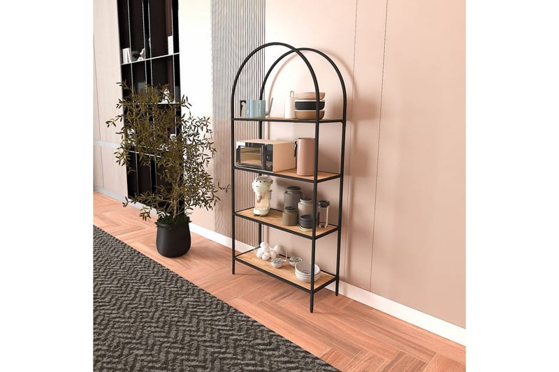 Monaia Bokhylle 80 cm - Sort/Natur - Oppbevaring - Hylle - Bokhylle