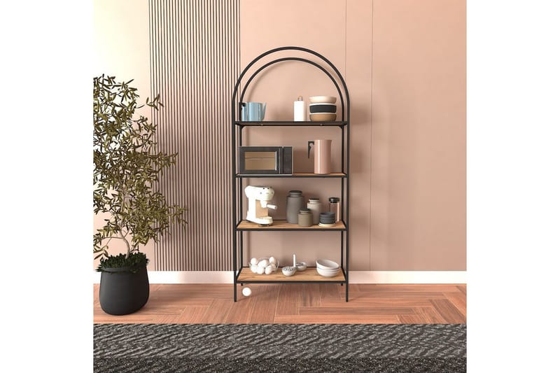 Monaia Bokhylle 80 cm - Sort/Natur - Oppbevaring - Hylle - Bokhylle