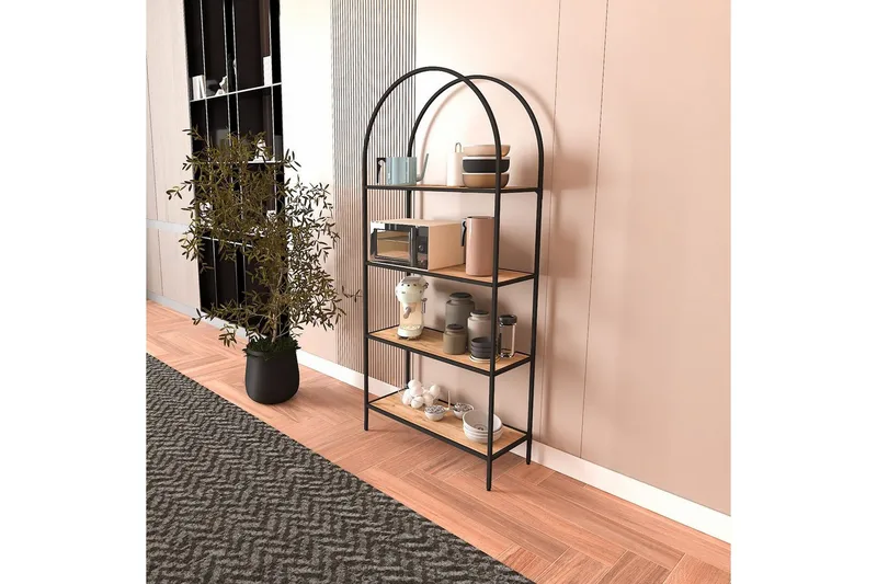 Monaia Bokhylle 80 cm - Sort/Natur - Oppbevaring - Hylle - Bokhylle