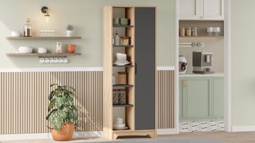 Multi Purpose Cabinet Homitis Eik antrasitt - Oppbevaring - Hylle - Bokhylle
