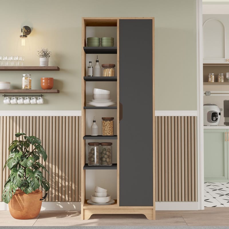 Multi Purpose Cabinet Homitis Eik antrasitt - Oppbevaring - Hylle - Bokhylle