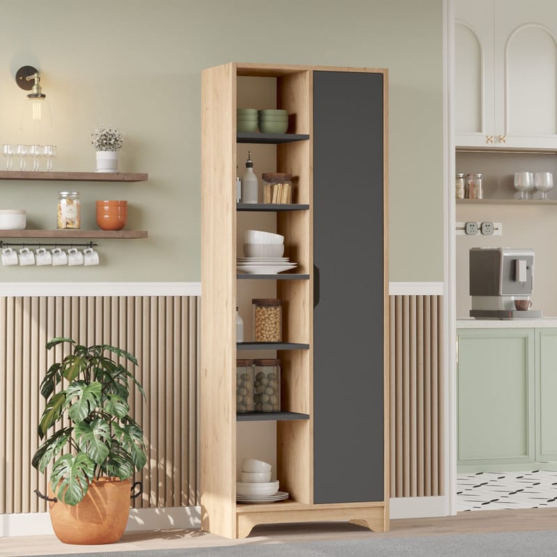 Multi Purpose Cabinet Homitis Eik antrasitt - Oppbevaring - Hylle - Bokhylle