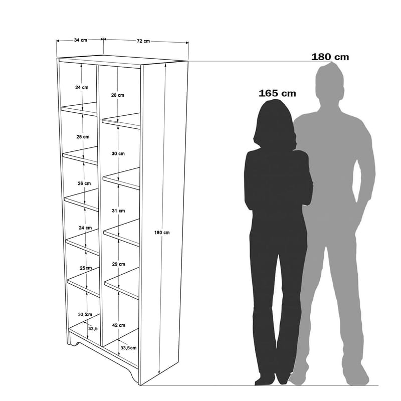 Multi Purpose Cabinet Homitis Hvit - Oppbevaring - Hylle - Bokhylle