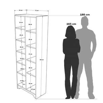Multi Purpose Cabinet Homitis Eik antrasitt - Oppbevaring - Hylle - Bokhylle