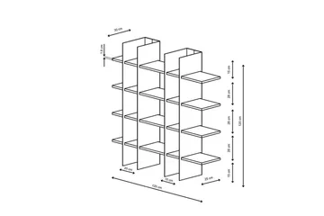 Nara Bokhylle 120 cm - Gull - Oppbevaring - Hylle - Bokhylle