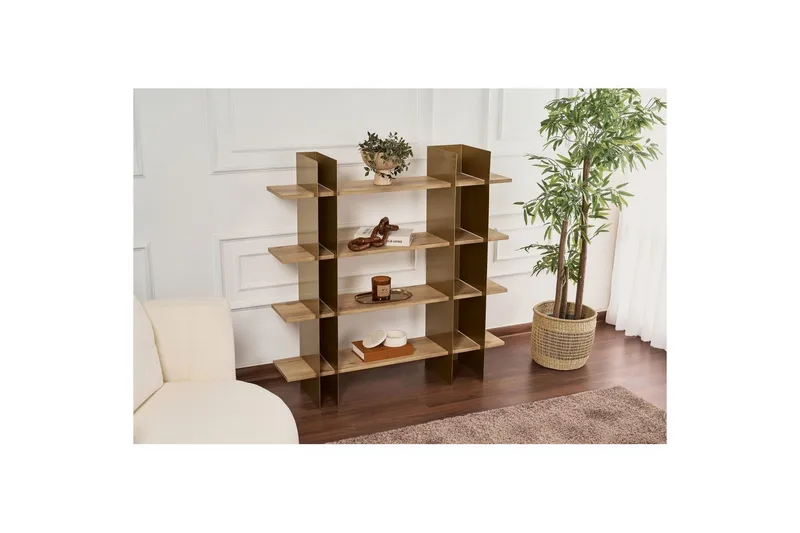 Nara Bokhylle 120 cm - Gull - Oppbevaring - Hylle - Bokhylle